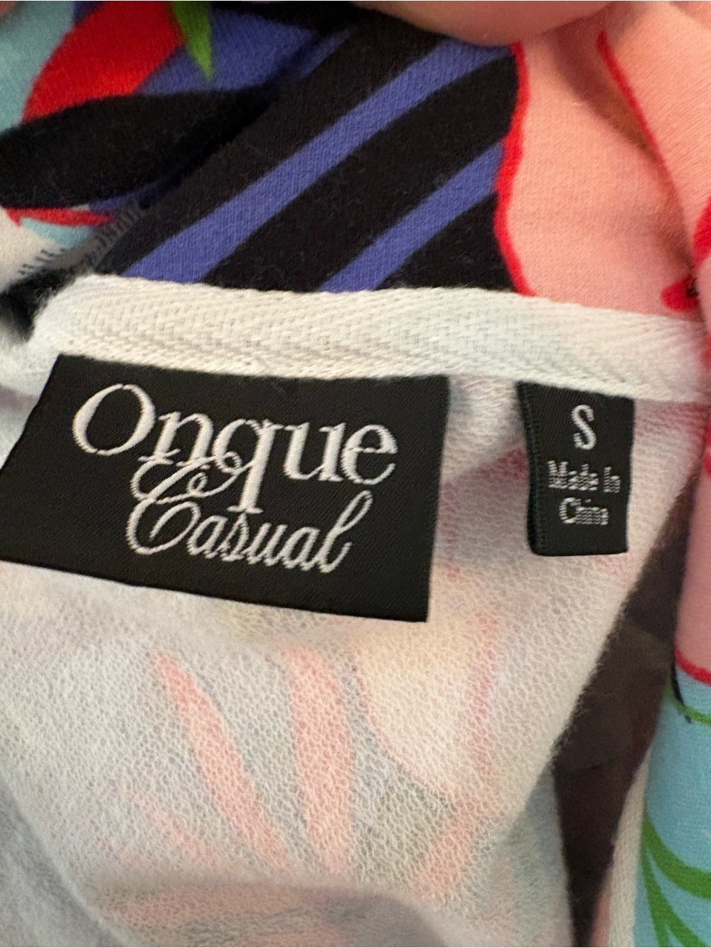 Onque Casuals Women’s Tropical Print Liteweight Zip Jacket -Sz S - Picture 9 of 10